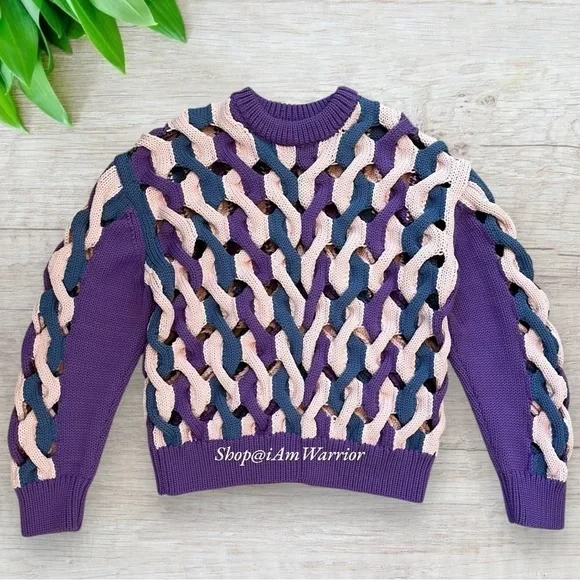 AKNVAS lattice open weave chunky knit sweater *shop@iamwarrior